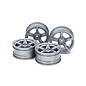 TAMIYA TAM 51071 arched 5-spoke wheels 4pcs. silver 26mm / +2 (PORSCHE CARRERA GT WHEELS)