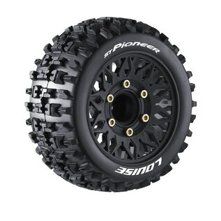 Louise RC LOU T3227SX Louise R/C ST-Uphill 2.8" Removable Hex Black Whls 4.0" OD(2)
