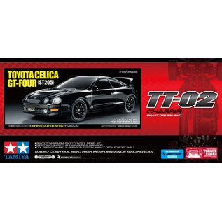 TAMIYA TAM 58743-600 TOYOTA CELICA GT-FOUR (ST205) 1/10 TT-02 CHASSIS W/ESC