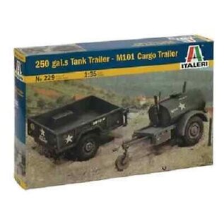 ITALERI ITA 229 1/35 250 Gal. S Tank Trailer/M101 Cargo Trailer plastic model