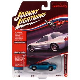 JOHNNY LIGHTNING JL 05387 2001 CHEVY CORVETTE Z06 CUSTOM NASSAU BLUE POLY RELEASE 2 VER.B 1/64 DIE-CAST