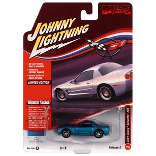 JOHNNY LIGHTNING JL 05387 2001 CHEVY CORVETTE Z06 CUSTOM NASSAU BLUE POLY RELEASE 2 VER.B 1/64 DIE-CAST