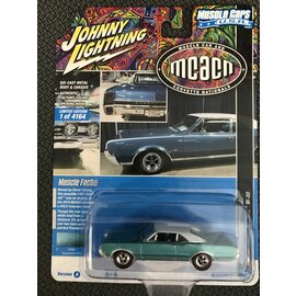 JOHNNY LIGHTNING JL 05395 1967 OLDSMOBILE 442 W-30 AQUAMARINE POLY MCACN 1/64 DIE-CAST