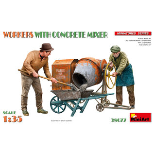 MINIART MIN 38077 MiniArt 1/35 Workers With Concrete Mixer