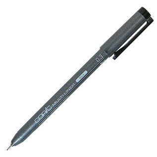 Copic Multiliner CPIC-ML-10198 Copic Multiliner Ink Pen, Black 0.3mm