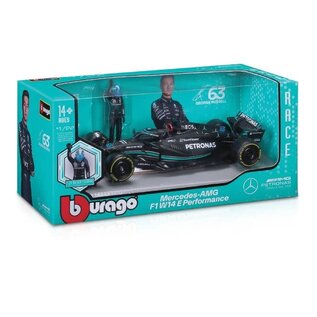 BURAGO BUR 18-28037 Bburago 1/24 Race F1 Mercedes W14 w/figure (2023) (Russell #63)