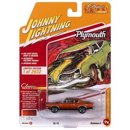 JOHNNY LIGHTNING JL 06210 1969 PLYMOUTH BARRACUDA BRONZE FIRE 1/64 DIE-CAST