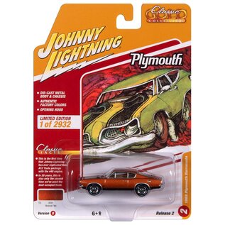 JOHNNY LIGHTNING JL 06210 1969 PLYMOUTH BARRACUDA BRONZE FIRE 1/64 DIE-CAST