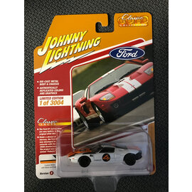 JOHNNY LIGHTNING JL 06213 2005 FORD GT CUSTOM WHITE WITH BLACK AND ORANGE 1/64 DIE-CAST