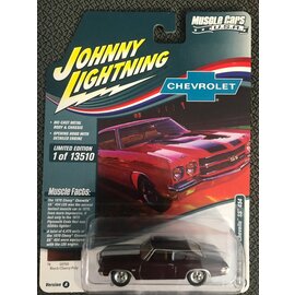 JOHNNY LIGHTNING JL 05373 1970 CHEVY CHEVELLE SS 454 BLACK CHERRY POLY 1/64 DIE-CAST