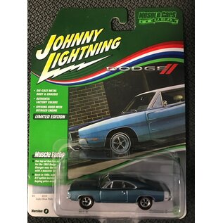 JOHNNY LIGHTNING JL 05382 1969 DODGE CHARGER R/T LIGHT BLUE POLY RELEASE 2 VER.A 1/64 DIE-CAST