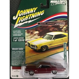 JOHNNY LIGHTNING JL 05378 1965 PONTIAC CATALINA 2+2 ROYAL BOBCAT MONTERO RED 1/64 DIE-CAST