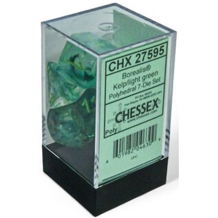 CHESSEX CHX 27595 BOREALIS 7-DIE SET KELP/LIGHT GREEN LUMINARY