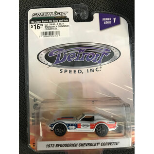 GREENLIGHT COLLECTIBLES GLC 39040-F 1972 BFGOODRICH CHEVROLET CORVETTE DETROIT SPEED, INC. SERIES 1 1/64