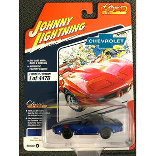 JOHNNY LIGHTNING JL 05820 1979 CHEVY CORVETTE TRIBUTE GRAND SPORT BLUE