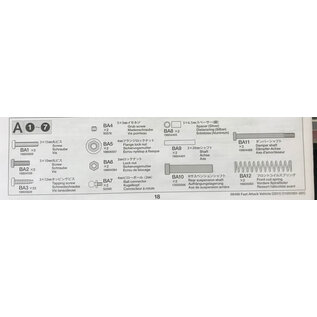 TAMIYA TAM 19401790 9401790 Metal A parts bag Fast Attack