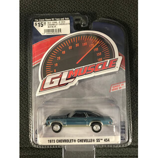GREENLIGHT COLLECTIBLES GLC 13360-D 1973 CHEVROLET CHEVELLE SS 454 BLUE AND SILVER GL MUSCLE SERIES 29 1/64 DIE-CAST