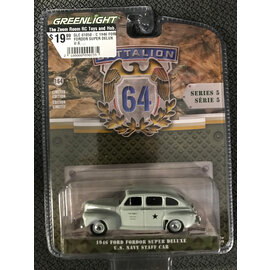 GREENLIGHT COLLECTIBLES GLC 61050-C 1946 FORD FORDOR SUPER DELUX U.S. NAVY STAFF CAR  BATTALION SERIES 5 1/64 DIE-CAST