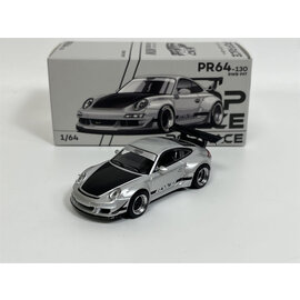 POP RACE PR 64-130 RWB 997 SILVER - Pop Race 1/64 die-cast