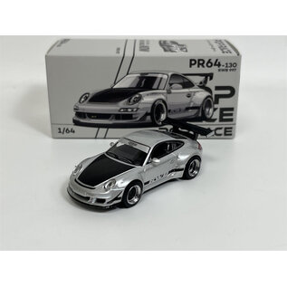 POP RACE PR 64-130 RWB 997 SILVER - Pop Race 1/64 die-cast
