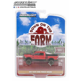 GREENLIGHT COLLECTIBLES GLC 48080-E 2017 Ram 2500 Power Wagon in Red with Mud Spatter - Down on the Farm Series 8 - 1/64 die-cast