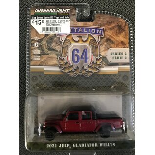 GREENLIGHT COLLECTIBLES GLC 61020-F 2021 Jeep Gladiator Willys in Snazzberry - Battalion 64 Series 2 -1/64 DIE-CAST