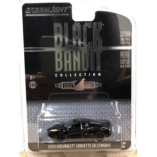 GREENLIGHT COLLECTIBLES GLC 28050-F 2020 Chevrolet Corvette C8 Stingray - Black Bandit Series 24 1/64 die-cast