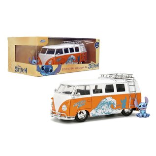 JADA TOYS JAD 36340 Jada 1/24 "Hollywood Rides" - Disney - 1961 VW Bus w/ Stitch
