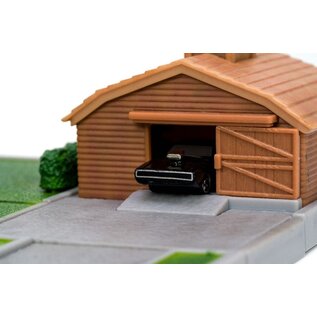 JADA TOYS JAD 33668 Jada Nano "Hollywood Rides" Diorama Dom's House with Charger & Supra