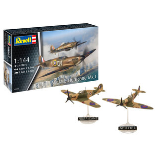 REVELL GERMANY REV 03771 SPITFIRE MK.1A & HURRICANE MK.1 1/144 PLASTIC MODEL