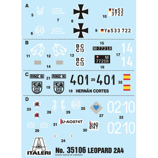 ITALERI ITA 35106 LEOPARD 2A4 1/35 PLASTIC MODEL