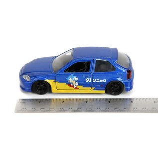 JADA TOYS JAD 35482 Jada 1/32 "Hollywood Rides" - 1997 Honda Civic Type-R (Sonic the Hedgehog Theme)