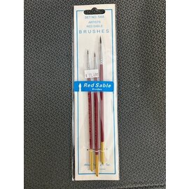 ATL 58A 3 PACK RED SABLE BRUSHES