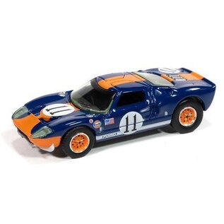 AUTOWORLD AW 07428 1965 FORD GT40 CORPORATE BLUE AND ORNAGE 1/64 DIE-CAST
