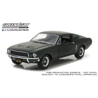 GREENLIGHT COLLECTIBLES GLC 84038 1968 FORD MUSTANG GT HIGHLAND GREEN 1/24 DIE-CAST