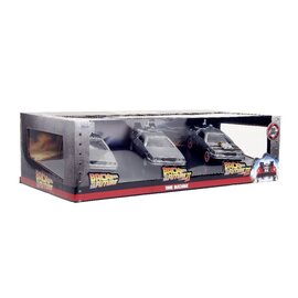 JADA TOYS JAD 33399 Jada 1/32 "Hollywood Rides" Back to The Future Time Machine 3-Pack: Part I, Part II, Part III