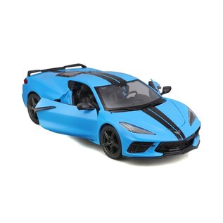 MAISTO MAI 31527-BLU Maisto 1/24 SE 2020 Corvette Stingray Z51 - Blue W/Blk Stripe