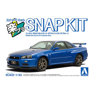 AOSHIMA AOS 20044 Aoshima 1/32 SNAP KIT #12-BB Nissan R34 Skyline GT-R (Bayside Blue)
