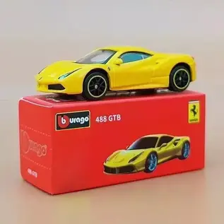 BURAGO BUR 242556 FERRARI 488 GTB YELLOW 1/64 DIE-CAST