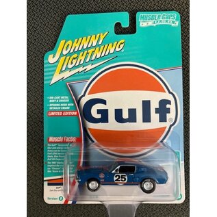 JOHNNY LIGHTNING JL 07936 1967 SHELBY GT-500 DARK BLUE AND ORANGE (GULF) 1/64 DIE-CAST