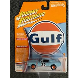 JOHNNY LIGHTNING JL 07933 1967 SHELBY GT-500 LIGHT BLUE AND ORANGE (GULF) 1/64 DIE-CAST