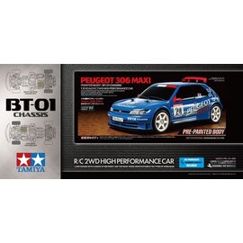 TAMIYA TAM 47513-600 PEUGEOT 306 MAXI W/ESC AND PRE-PAINTED BODY BT-01 CHASSIS