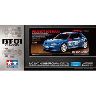 TAMIYA TAM 47513-600 PEUGEOT 306 MAXI W/ESC AND PRE-PAINTED BODY BT-01 CHASSIS