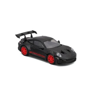 BURAGO BUR 18-38313 Bburago 1/43 Race Porsche 911 GT3 RS - Black w/ Red Text