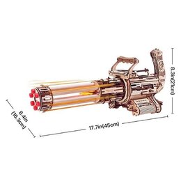 ROKR ROE LQA01 ROKR Rotating-Barrel Machine Gun Toy 3D Wooden Puzzle