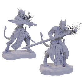 WIZKIDS WK 90670 D&D Nolzur's Marvelous Unpainted Miniatures: Wave 22: Tiefling Warlocks