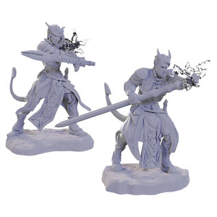 WIZKIDS WK 90670 D&D Nolzur's Marvelous Unpainted Miniatures: Wave 22: Tiefling Warlocks