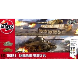AIRFIX AIR A50186 TIGER I SHERMAN FIREFLY Vc CLASSIC CONFLICT COMPLETE SET 1/72