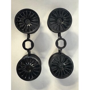 TAMIYA TAM 10440495 0440495 Black 26mm Audi R8 LMS wheels (4 pack)