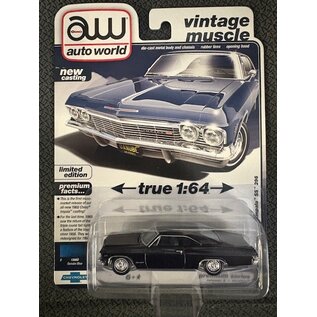 AUTOWORLD AW 07643 1965 CHEVY IMPALA SS 396 DANUBE BLUE 1/64 DIE-CAST